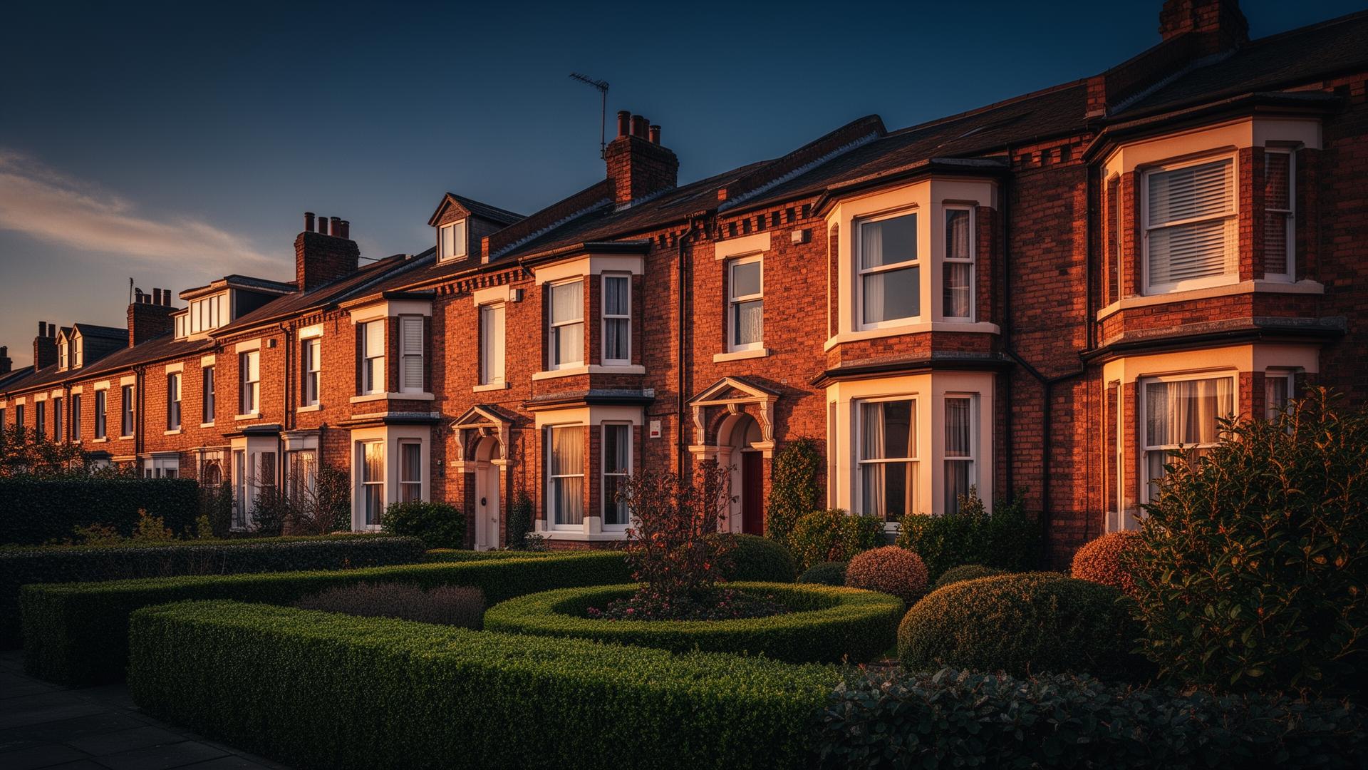 Victorian terraced houses in Hull at golden hour — KK Accommodation lettings & property management